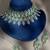 Green stones american diamond choker set