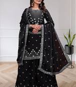 black silk festive kurta set