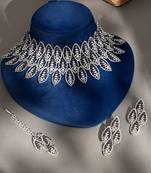 Purple stones american diamond necklace set