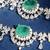 Green stones american diamond necklace set