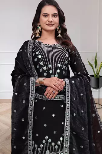 black silk festive kurta set