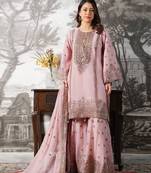 light-pink silk festive kurta set