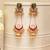 Gold plated multicolor stones kundan earrings
