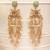 Mint green stones multi-tiered chandelier earrings
