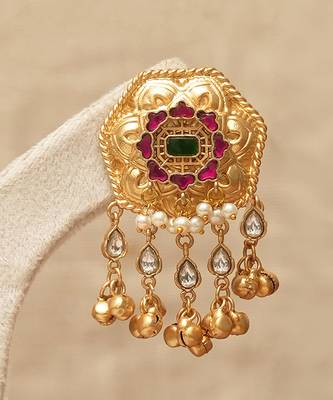 Pink stones floral statement stud earrings 2