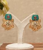 Turquoise blue stones statement earrings
