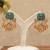 Turquoise blue stones statement earrings