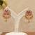 Baby pink stones meenakari earrings