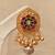Gold plated ruby pink stones earrings