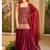 Wine embroidery faux georgette sharara suit set