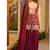 Wine embroidery faux georgette sharara suit set