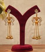 Gold plated multi tiered chandelier earrings