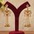Gold plated multi tiered chandelier earrings