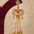 Gold plated multi tiered chandelier earrings