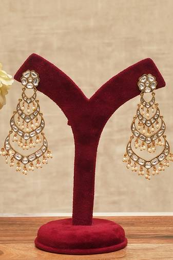 Multi tiered chandbali chandelier earrings