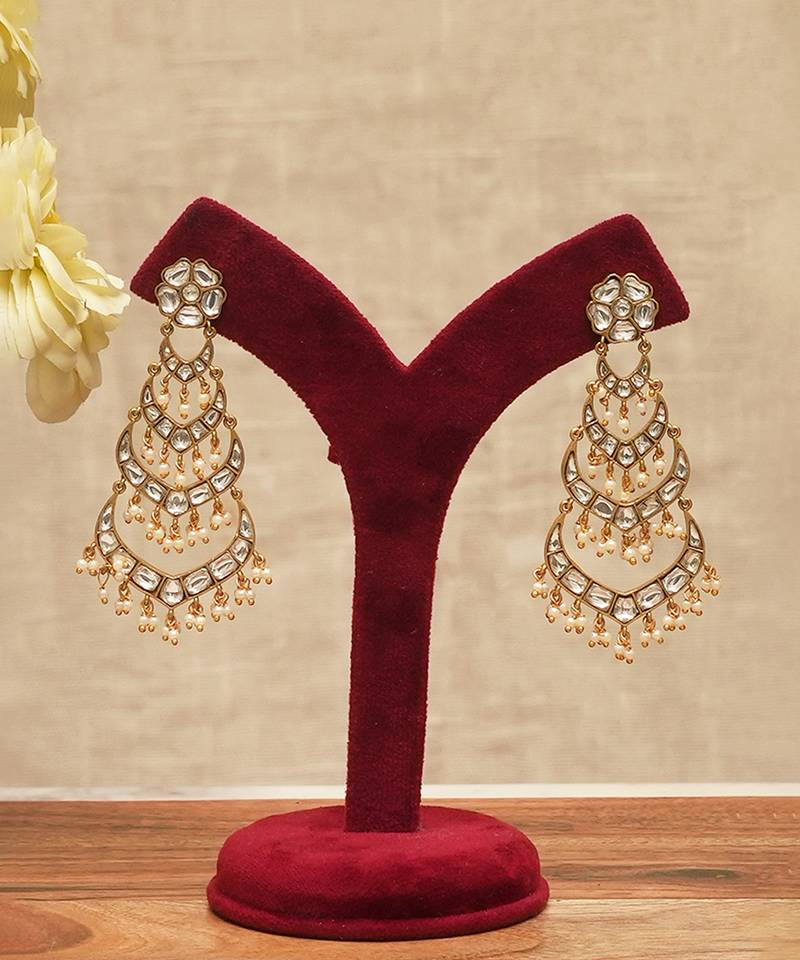 Multi tiered chandbali chandelier earrings