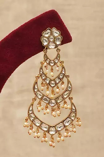 Multi tiered chandbali chandelier earrings