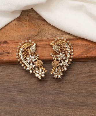 Gold plated beaded ear cuffs 1