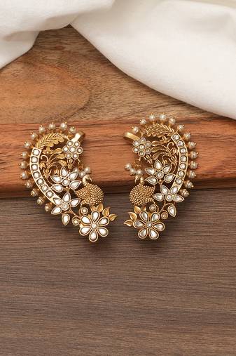 Gold plated beaded ear cuffs