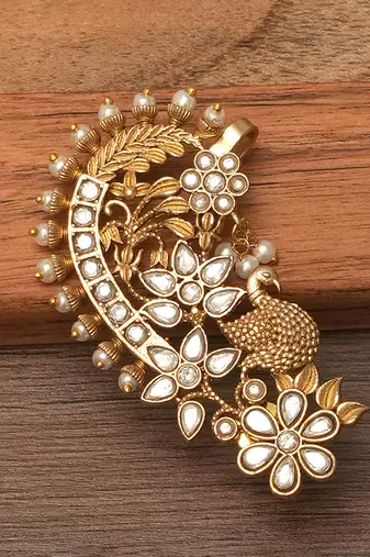 Gold plated beaded ear cuffs
