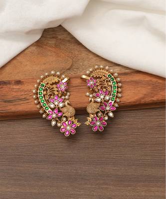 Multicolor meenakari ear cuffs 1