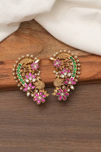 Multicolor meenakari ear cuffs