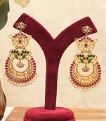 Multicolor stones chandbali earrings