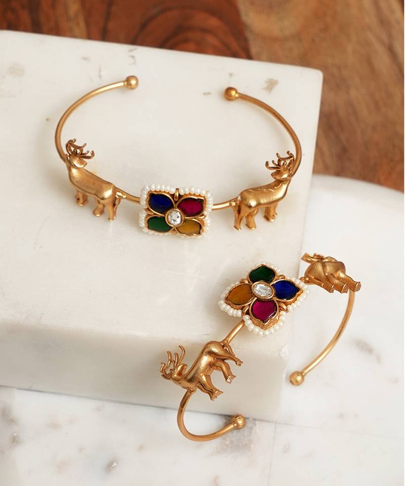 Multicolor stones kundan kada