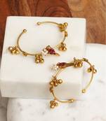 Gold plated red stones kada