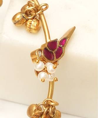 Gold plated red stones kada 2
