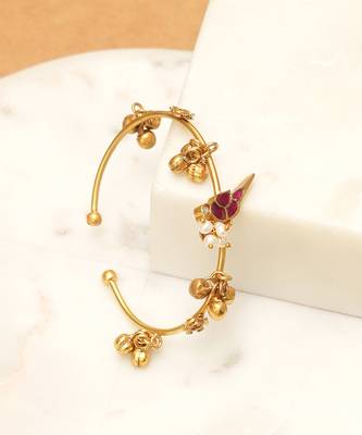 Gold plated red stones kada 3