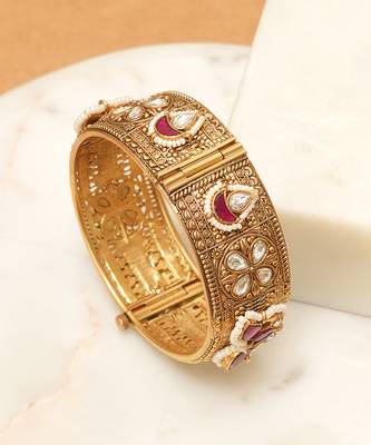 Red stones kundan kada 1