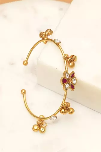 Red stones kundan kada
