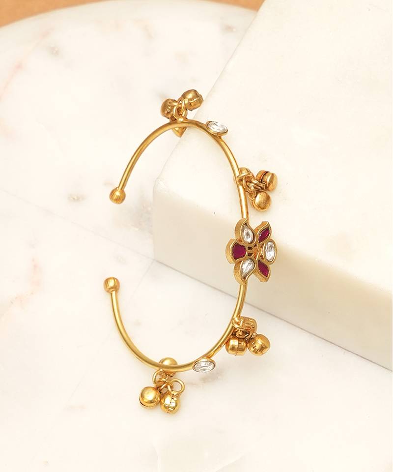 Red stones kundan kada