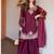 Maroon embroidery tissue sharara suit set