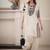White colour natural crepe embroidered farshi suit set with organza dupatta