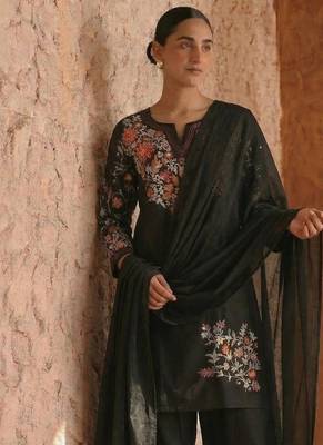 Black embroidery silk blend  farshi salwar 2