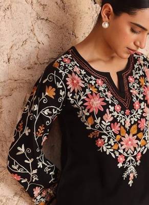 Black embroidery silk blend  farshi salwar 3