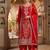 Deep red embroidery silk blend  sharara suit set