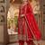 Deep red embroidery silk blend  sharara suit set