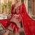 Deep red embroidery silk blend  sharara suit set