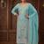 Sky blue embroidery silk blend  sharara suit set