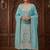 Sky blue embroidery silk blend  sharara suit set