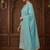Sky blue embroidery silk blend  sharara suit set