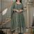 Sage green embroidery silk blend  anarkali suit