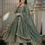 Sage green embroidery silk blend  anarkali suit