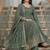 Sage green embroidery silk blend  anarkali suit