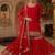 Deep cherry red embroidery faux georgette sharara suit set