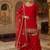 Deep cherry red embroidery faux georgette sharara suit set