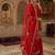 Deep cherry red embroidery faux georgette sharara suit set